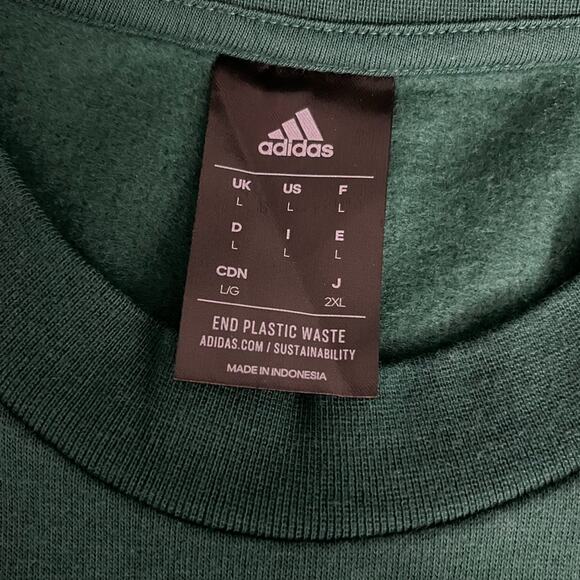adidas Eco Growth Club Icon Graphic Crewneck Sweatshirt Green Women's Size L - Picture 4 of 8